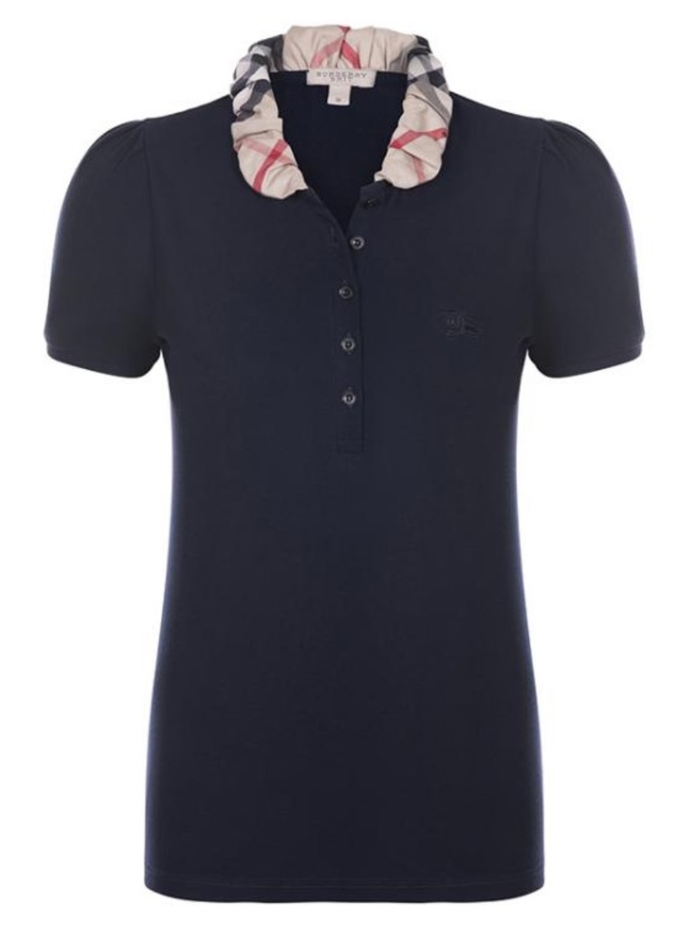Burberry Brit Navy Blue Novacheck Collar Polo Shirt